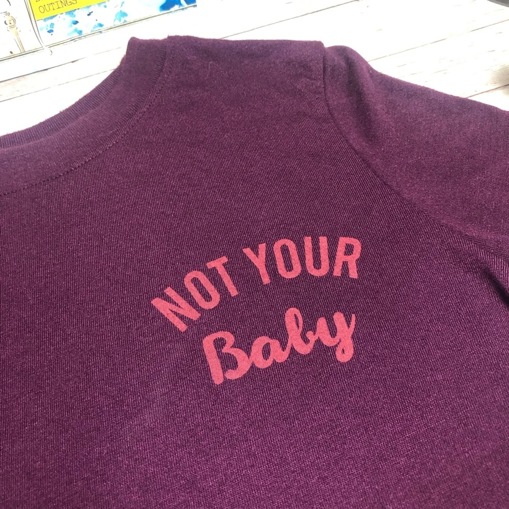 Not Your Baby Maroon Short Sleeve Sleep Shirt Top Women’s Sz.XS LLD Aeropostale